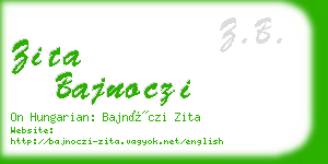 zita bajnoczi business card